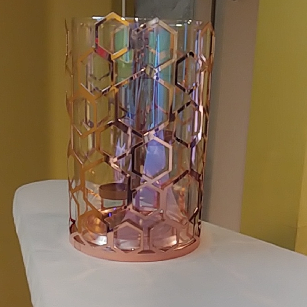 PartyLite Gold Geometric Vase Accent